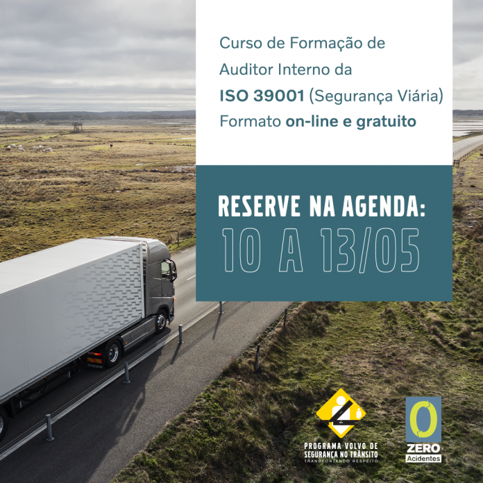 Volvo promove curso gratuito de auditor ISO 39001. O curso tem vagas limitadas e será oferecido pelo Programa Volvo de Segurança no Trânsito (PVST).