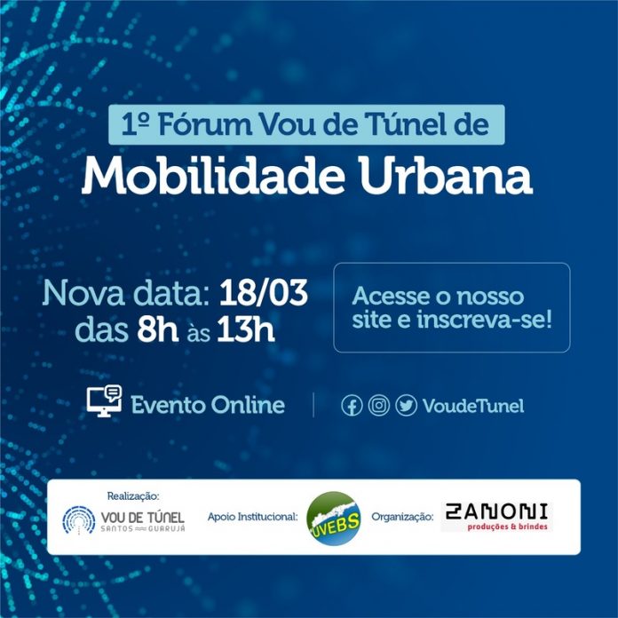 O 1º Fórum Vou de Túnel de Mobilidade Urbana acontecerá no próximo dia 18, em Santos, no formato híbrido. O evento, da Campanha Vou de Túnel
