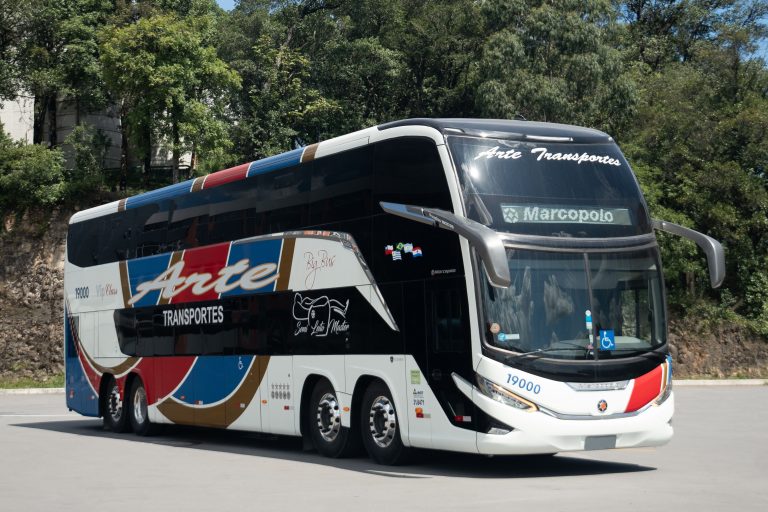 A Marcopolo, por intermédio da Filial Marcopolo Contagem, forneceu dois novos ônibus Paradiso G8 1800 Double Decker para a GTE Locadora Turística Ltda.