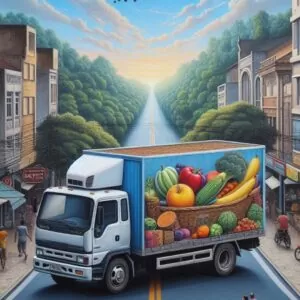 Caminhão frigorífico óleo sobre tela
