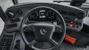 Cockpit do novo ônibus elétrico da Mercedes-Benz para o mercado europeu