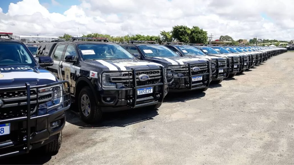 Nova frota de viaturas Ford Ranger XLS cabine dupla da Polícia Civil do Estado da Bahia | Foto: Divulgação