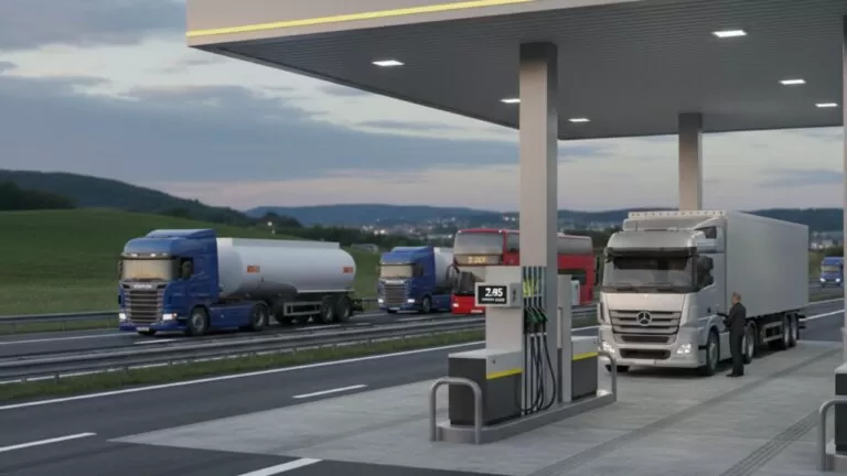 Posto de combustível com bomba de diesel