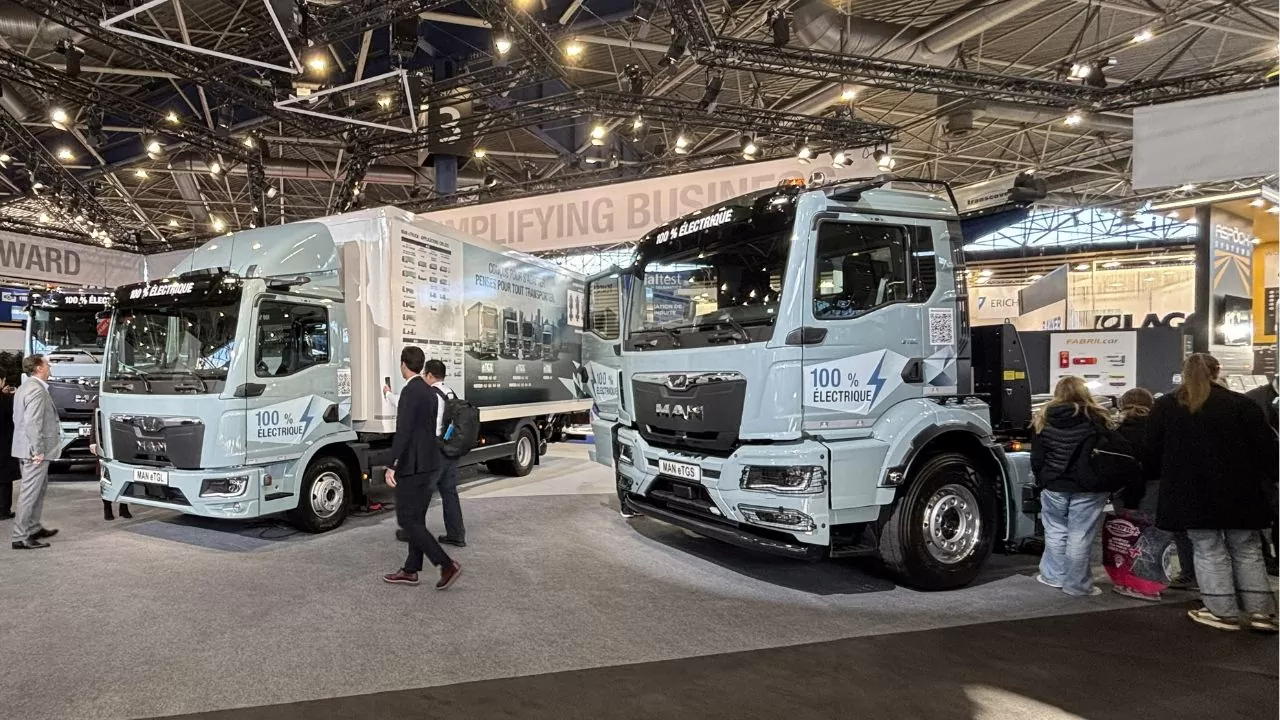 Estande com o MAN eTGL de 12 toneladas na Solutrans