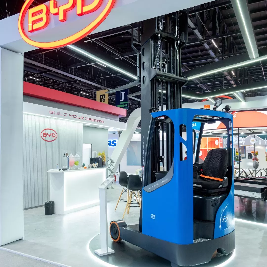 Empilhadeiras BYD Série RTR na Intermodal 2026 Empilhadeiras BYD Série RTR na Intermodal 2026
