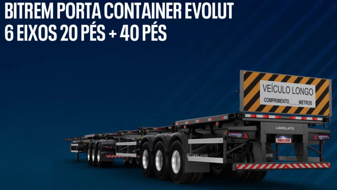 BITREMPORTA CONTAINER EVOLUT 6 EIXOS 20 PÉS + 40 PÉS BITREMPORTA CONTAINER EVOLUT 6 EIXOS 20 PÉS + 40 PÉS