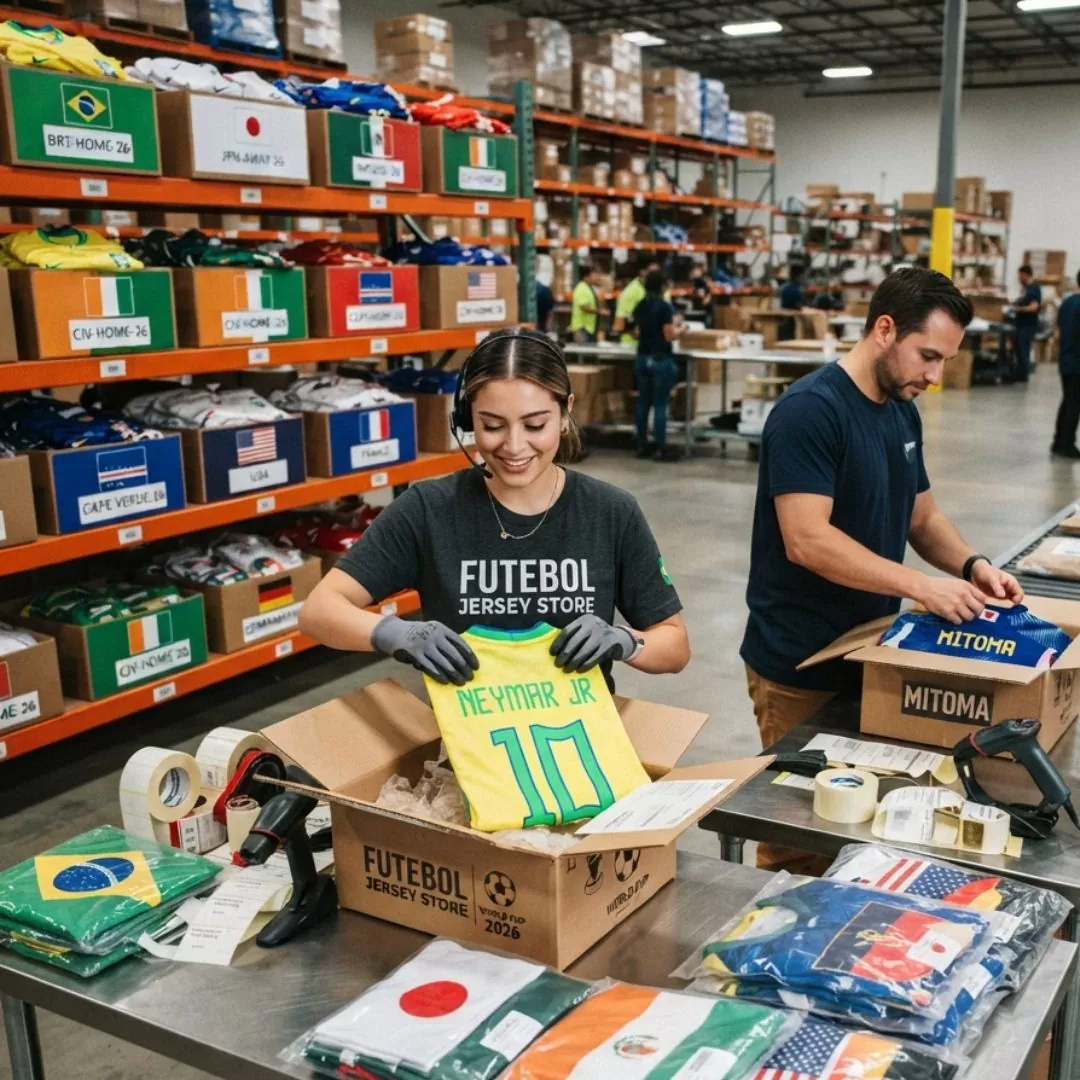 Imagem meramente ilustrativa de logística de e commerce de artigos esportivos gerada por IA Imagem meramente ilustrativa de logística de e commerce de artigos esportivos gerada por IA