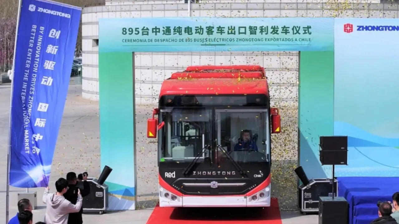 Em 2025, a Zhongtong exportou 895 ônibus para o Chile