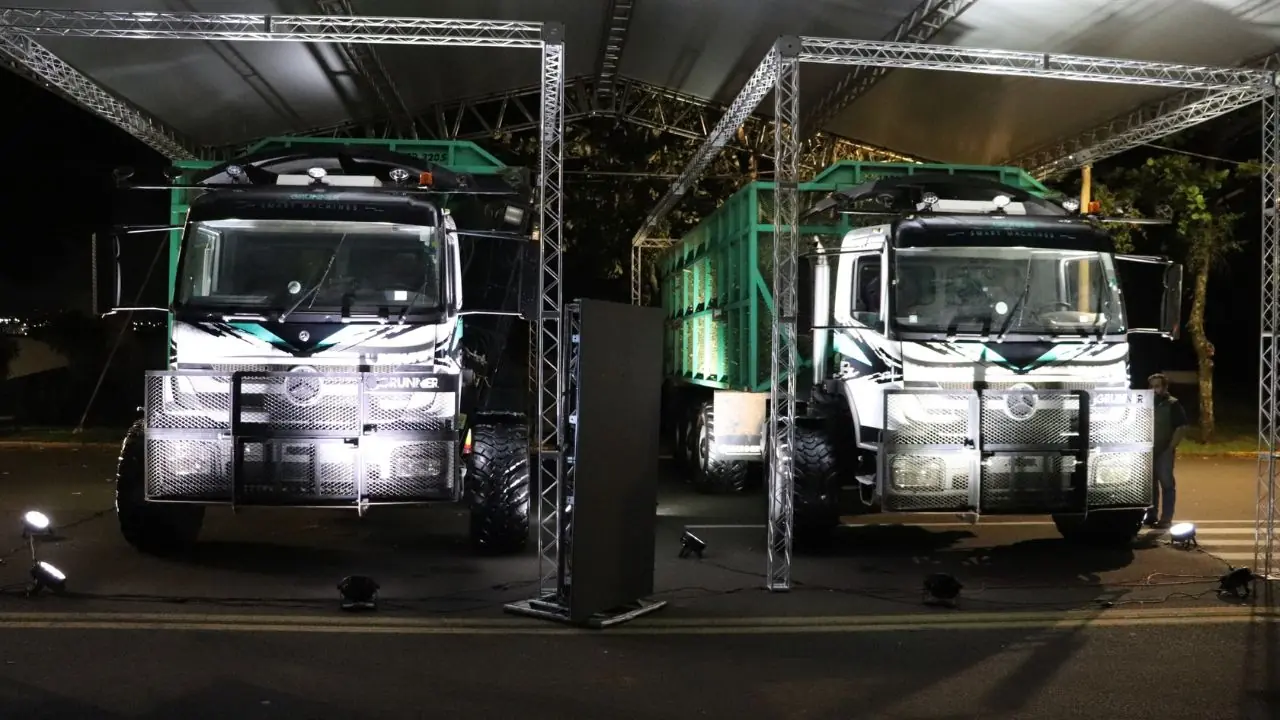 Grunner com motores MWM e caminhões Mercedes Benz
